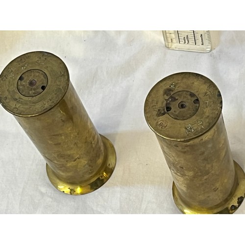 155 - 2 TRENCH ART VASES