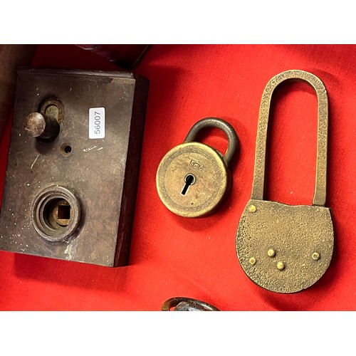 156 - 3 VINTAGE BRASS LOCKS