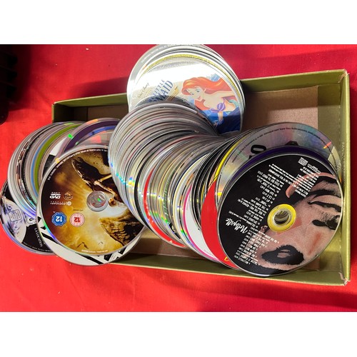 214 - TRAY OF UNCASED CDS & DVDS