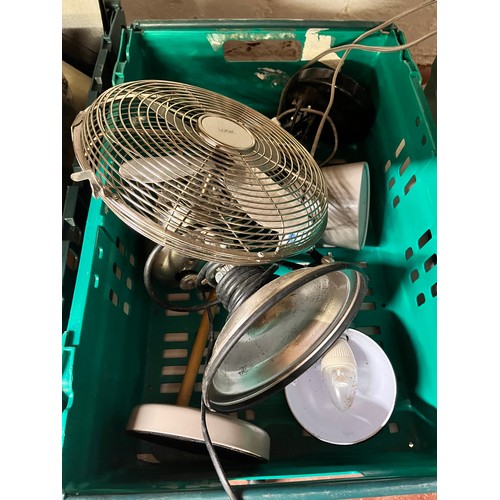 34 - BOX OF MIXED ITEMS INCL DESK FAN(A/F)