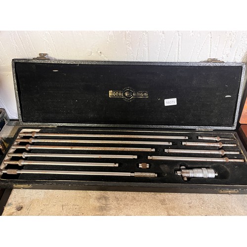 61 - CASED MOORE & WRIGHT DEPT GAUGE SET