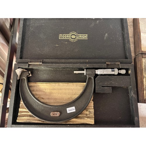 62 - VINTAGE CASED MOORE & WRIGHT CALIPER MICROMETER