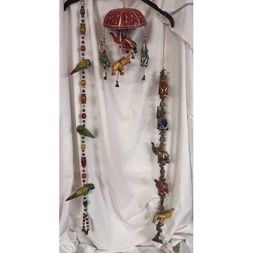 71A - INDIAN 'ELEPHANT' MOBILE & 2 SETS OF INDIAN CHIME BELLS