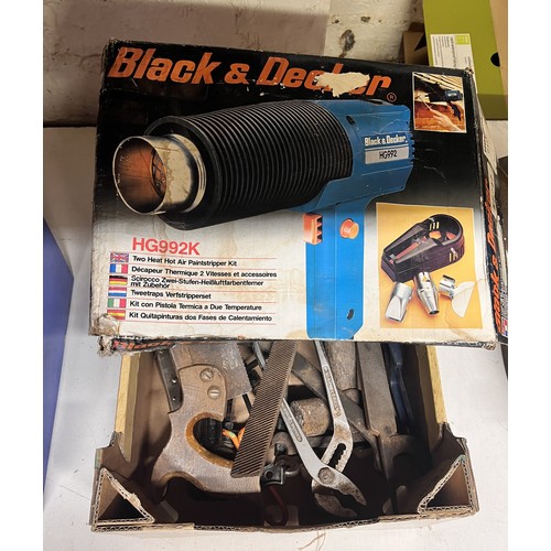 46A - BOX OF TOOLS INCL BLACK & DECKER HOT AIR STRIPPER(A/F)