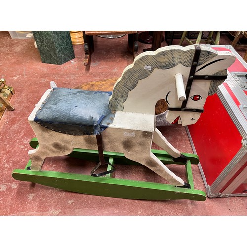 30 - VINTAGE WOODEN ROCKING HORSE