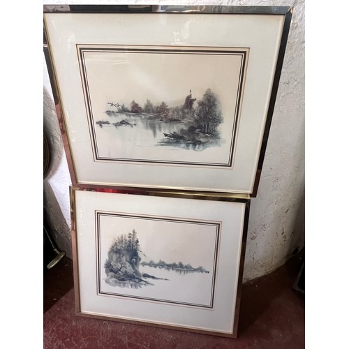 41 - PAIR OF VINTAGE GILT FRAMED T.MASSA SIGNED WATER COLOURS