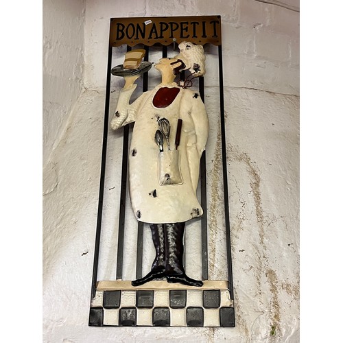 42 - METAL 'BON APETIT-CHEF' WALL ART