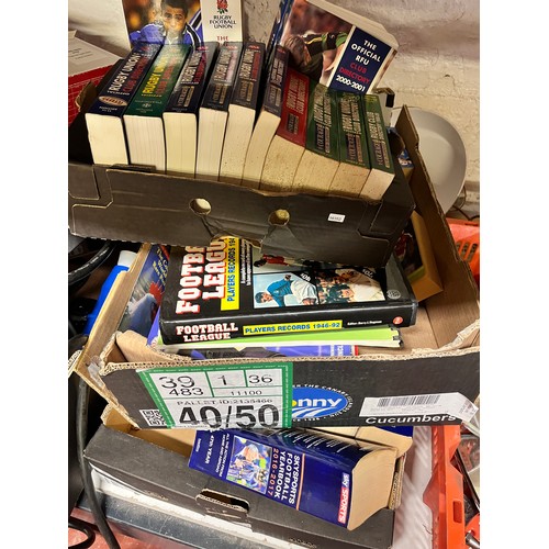 106 - 3 BOXES OF BOOKS INCL FOOTBALL & RUGBY UNION BOOKS