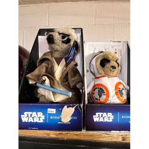 133 - 2 BOXED MEERKAT STAR WARS COLLECTABLES