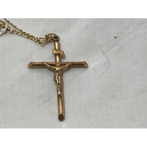 231 - 9ct GOLD CRUCIFIX ON CHAIN(5gms)