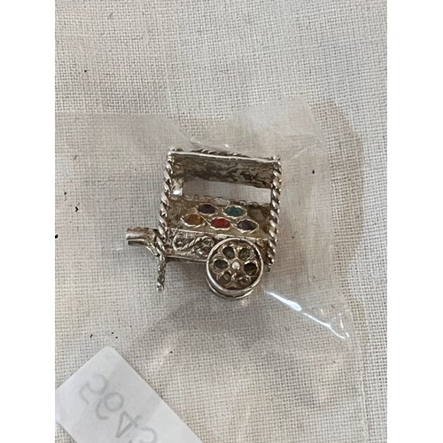 233 - VINTAGE STERLING SILVER CART CHARM