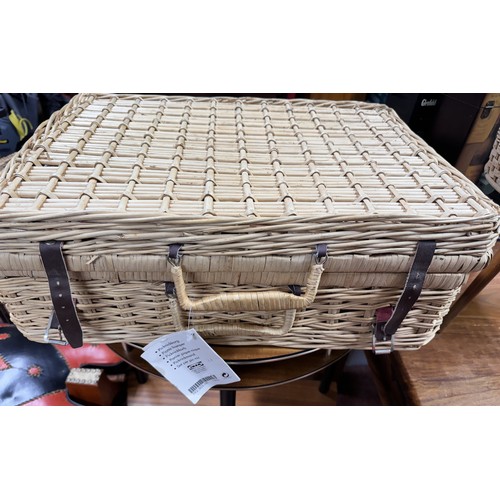 18 - IKEA WICKER PICNIC HAMPER (CONTENTS INCOMPLETE)