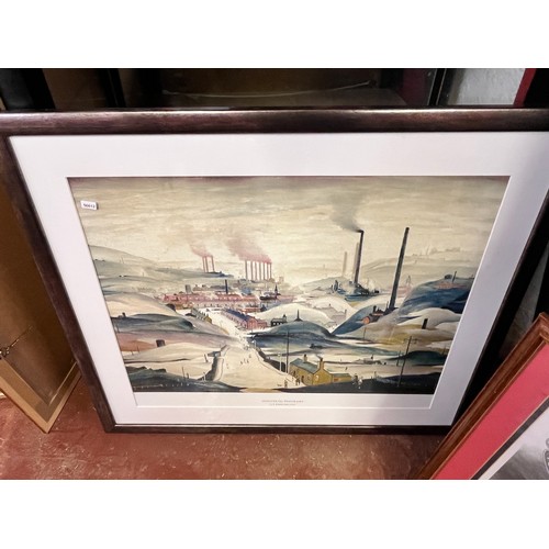 54 - 4 SMALL L.S. LOWRY FRAMED PRINTS & 1 LARGE PRINT