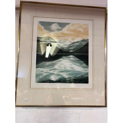 59 - GILT FRAMED Ltd Ed 140/150 REFLECTIONS IN ULLSWATER ETCHING SIGNED SUSAN E. JAMESON '85