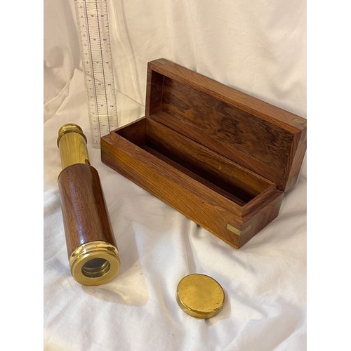 227 - WOODEN CASED TELESCOPE