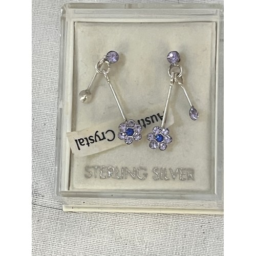 254 - BOXED PAIR OF STERLING SILVER AUSTRIAN EARRINGS