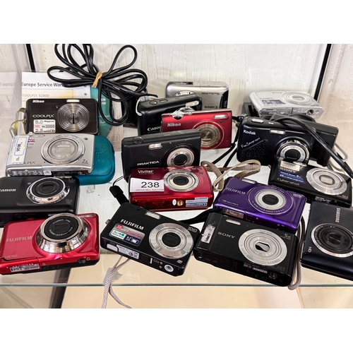 238 - 16 DIGITAL CAMERAS INCL NIKON(A/F)