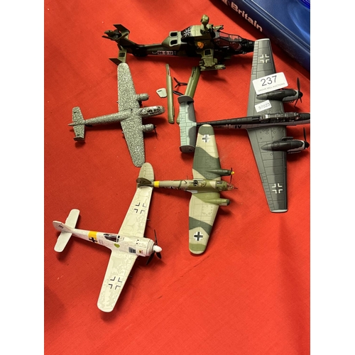 237 - 5 METAL MODEL AIRCRAFTS INCL MILITARY