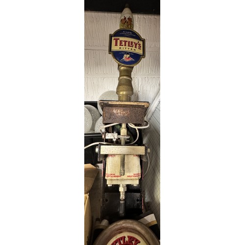 43 - BEER PUMP WITH ADVERTISING PLAQUE