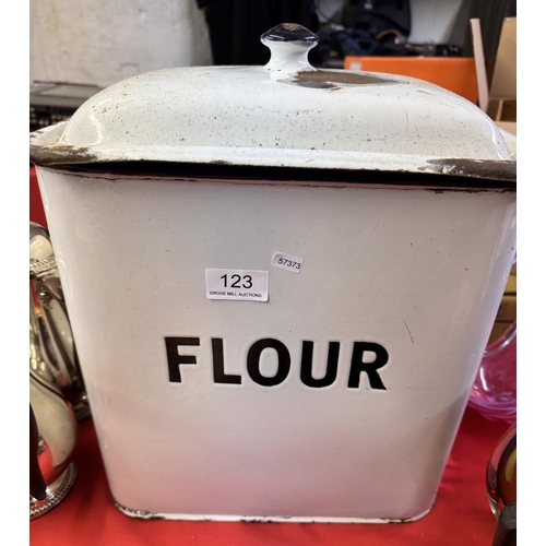 123 - VINTAGE GALVANISED FLOUR BIN