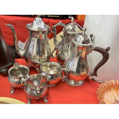 127 - 2 PLATED COFFEE SETS