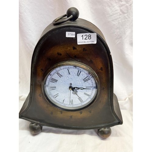 128 - TIN PLATE 'BELL' MANTLE CLOCK