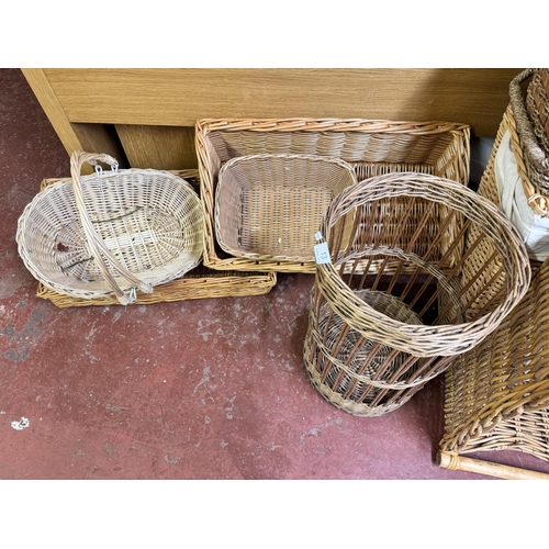 13 - 5 VARIOUS WICKER BASKETS