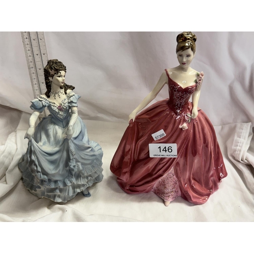 146 - COALPORT CHARITY BALL & MEG FIGURES