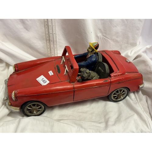 149 - MODEL RACING CAR WITH DRIVER & DOG