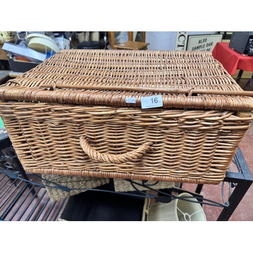 16 - WICKER PICNIC BASKET