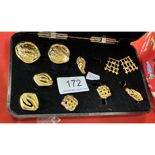 172 - BOX OF GILDED EARRINGS