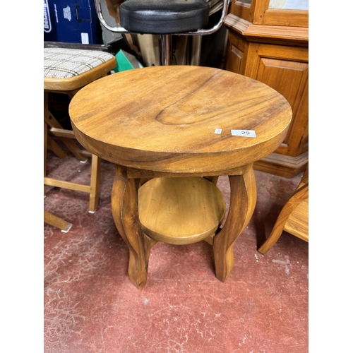 29 - HEAVY WOOD CIRCULAR SIDE TABLE