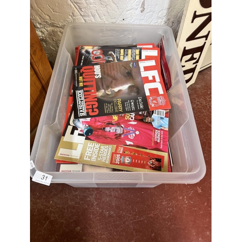 31 - BOX OF LIVERPOOL FOOTBALL TEAM MAGAZINES (#100 FROM 2003-2006)