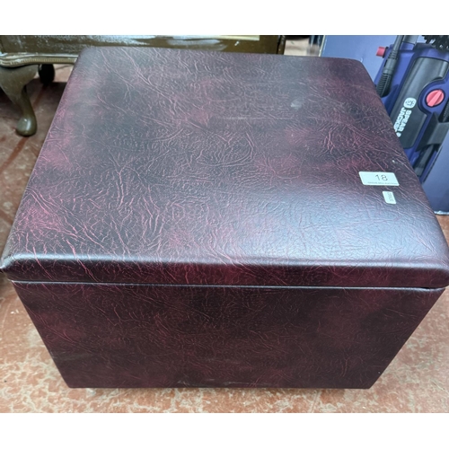 18 - OXBLOOD LIFT TOP FOOTSTOOL