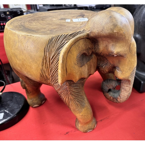 186 - WOODEN ELEPHANT STOOL(RESERVED AT £20)