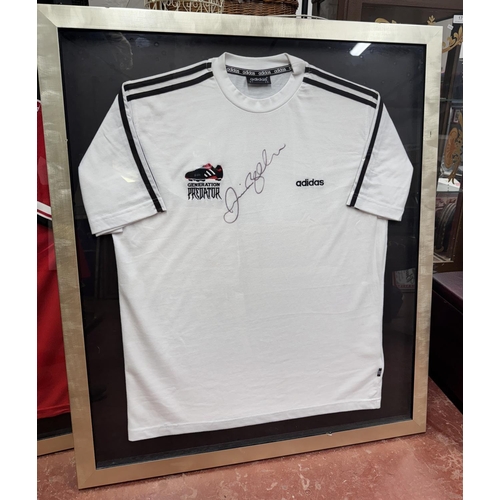 21 - FRAMED DAVID BECKHAM SIGNED  SHIRT