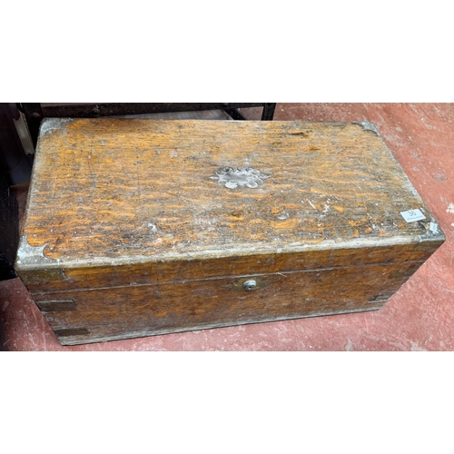 36 - LARGE WOODEN TOOL BOX/CHEST