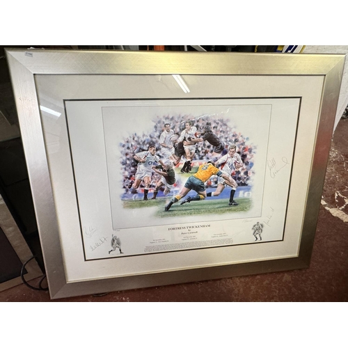 50 - FRAMED SIGNED Ltd Ed FORTRESS TWICKENHAM BY PETER CORNWELL(403/500)