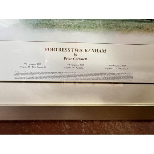 50 - FRAMED SIGNED Ltd Ed FORTRESS TWICKENHAM BY PETER CORNWELL(403/500)