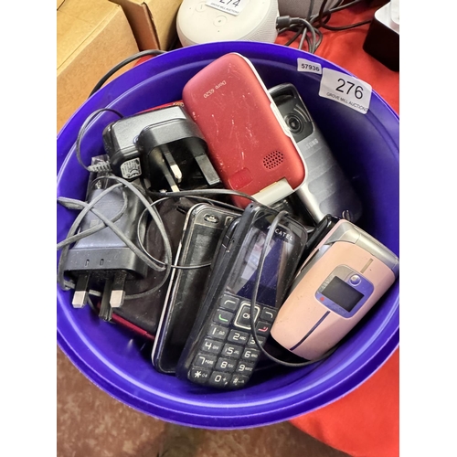 276 - TUB OF MOBILE PHONES(A/F)