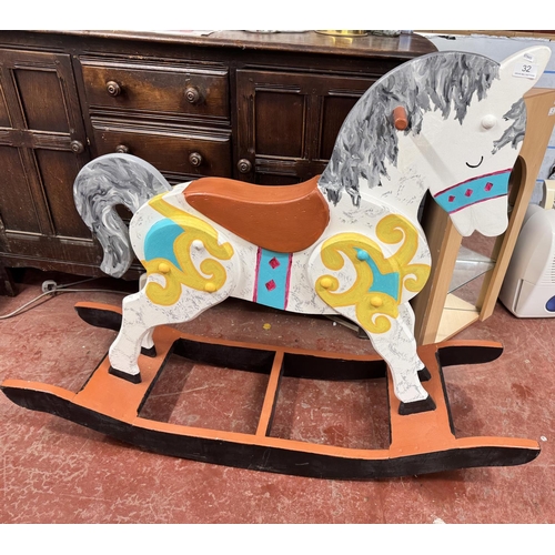 32 - VINTAGE WOODEN ROCKING HORSE