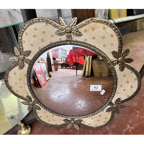 42 - VINTAGE ORNATE CONVEX MIRROR