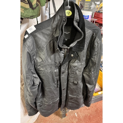 50 - MENS NEW LOOK WAX JACKET (L)