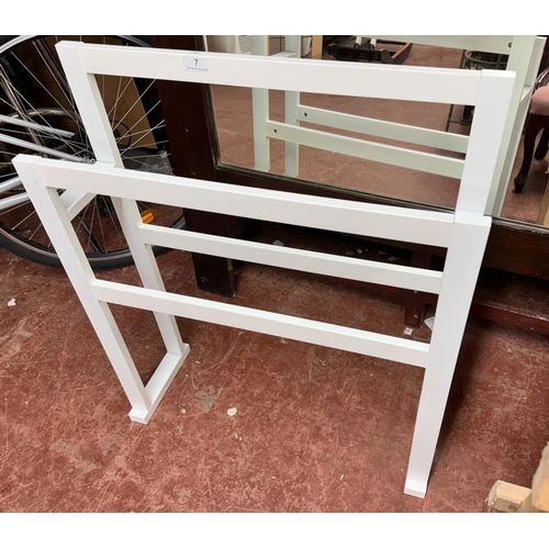 7 - WOODEN PAINTED TOWEL RAIL