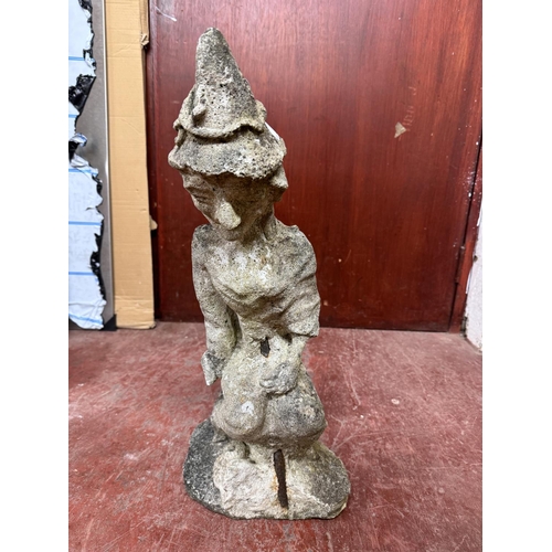 4 - STONE WARE WITCH GARDEN ORNAMENT