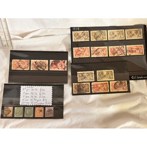 210 - COLLECTION OF VICTORIAN HIGH VALUE STAMPS & 16 GEORGE V 'SEAHORSES' STAMPS(RESERVED AT £70)