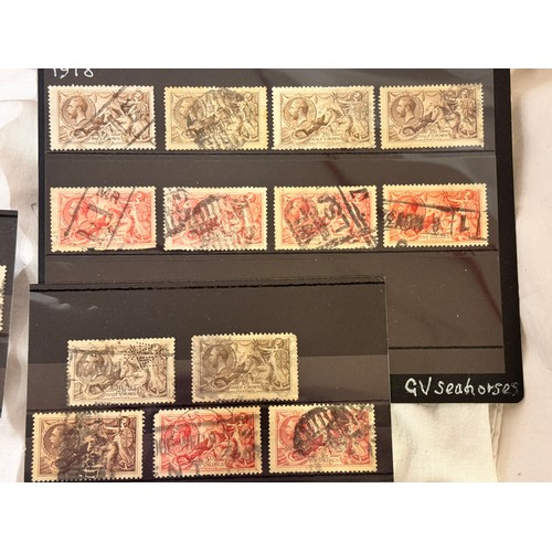 210 - COLLECTION OF VICTORIAN HIGH VALUE STAMPS & 16 GEORGE V 'SEAHORSES' STAMPS(RESERVED AT £70)