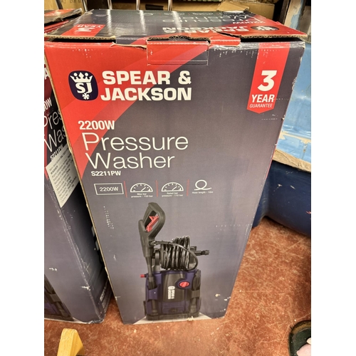 BOXED SPEAR & JACKSON 2200w PRESSURE WASHER(A/F POWERS ON)