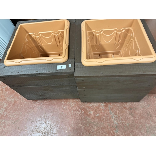 11 - 2 HANDMADE WOODEN GARDEN PLANTERS