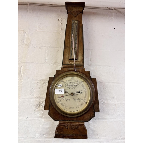 40 - VINTAGE SHORT & MASON, LONDON WALL BAROMETER